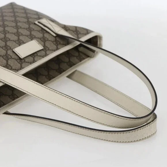 GUCCI GG Supreme Tote Bag PVC Beige Silver - Picture 8 of 16